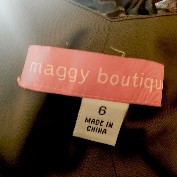 MAGGY Boutique Floral Long Sleeve Ruched Body-Con Dress Size 6 - Picture 7 of 8